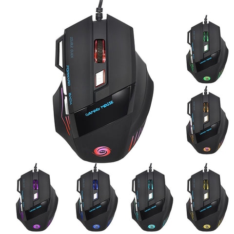 3200 DPI 7 Button 7D LED Optical USB Wired Gaming Mouse