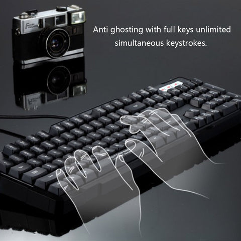 MOTOSPEED Professional Mechanical Gaming Esport Keyboard with Tactile High-speed 104 Keys Anti-ghosting Blue Switches USB Wired