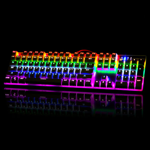 MOTOSPEED Inflictor CK104 Blue Switches Tactile Mechanical Esport Gaming Game Keyboard Wired USB Ergonomic Colorful Customized LED RGB Backlit with 104 Keys