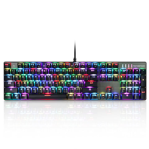 MOTOSPEED Inflictor CK104 Blue Switches Tactile Mechanical Esport Gaming Game Keyboard Wired USB Ergonomic Colorful Customized LED RGB Backlit with 104 Keys
