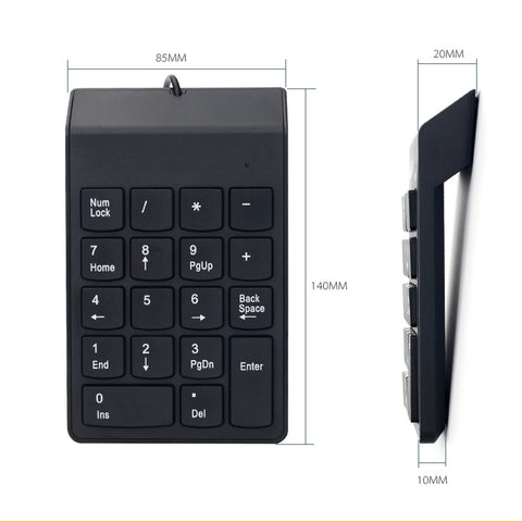 Wired USB Numeric Keypad Slim Mini Number Pad Digital Keyboard 18 Keys for iMac/Mac Pro/MacBook/MacBook Air/Pro Laptop PC Notebook Desktop