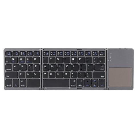 KKmoon Portable Mini Ultra Slim Thin Foldable Folding BT Wireless Keyboard with Touchpad for iPhone 6s/iPad Pro/MacBook Mobile Phone Tablet PC