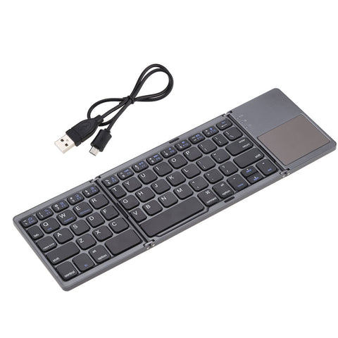KKmoon Portable Mini Ultra Slim Thin Foldable Folding BT Wireless Keyboard with Touchpad for iPhone 6s/iPad Pro/MacBook Mobile Phone Tablet PC