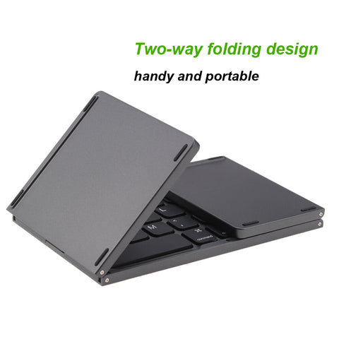 KKmoon Portable Mini Ultra Slim Thin Foldable Folding BT Wireless Keyboard with Touchpad for iPhone 6s/iPad Pro/MacBook Mobile Phone Tablet PC