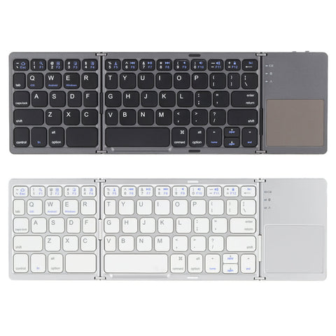 KKmoon Portable Mini Ultra Slim Thin Foldable Folding BT Wireless Keyboard with Touchpad for iPhone 6s/iPad Pro/MacBook Mobile Phone Tablet PC