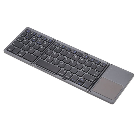 KKmoon Portable Mini Ultra Slim Thin Foldable Folding BT Wireless Keyboard with Touchpad for iPhone 6s/iPad Pro/MacBook Mobile Phone Tablet PC