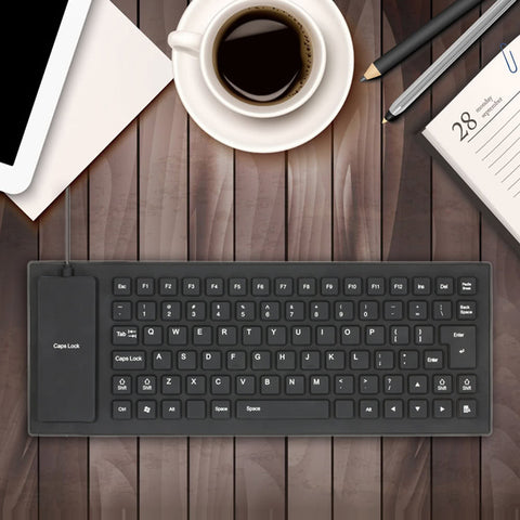 85 Keys Foldable Flexible Rollup USB Wired Silicone Keyboard Water-resistant Washable for PC Notebook Laptop Dust-resistant