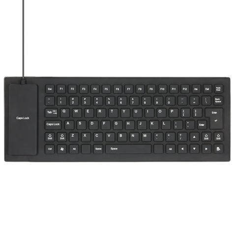 85 Keys Foldable Flexible Rollup USB Wired Silicone Keyboard Water-resistant Washable for PC Notebook Laptop Dust-resistant