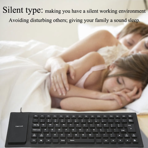 85 Keys Foldable Flexible Rollup USB Wired Silicone Keyboard Water-resistant Washable for PC Notebook Laptop Dust-resistant