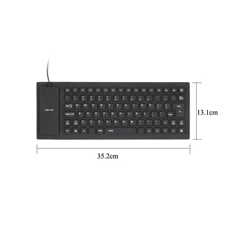 85 Keys Foldable Flexible Rollup USB Wired Silicone Keyboard Water-resistant Washable for PC Notebook Laptop Dust-resistant