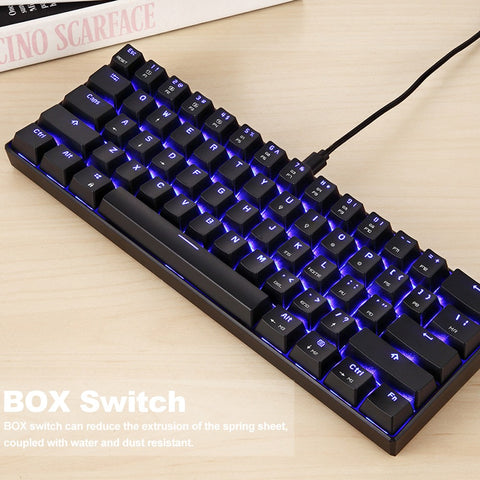 MOTOSPEED CK61 RGB Mechanical Gaming Keyboard Kailh BOX Blue Switches Keyboard 61 Keys Anti-ghosting with Backlight for Gaming Black