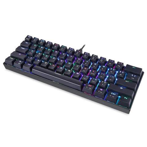 MOTOSPEED CK61 RGB Mechanical Gaming Keyboard Kailh BOX Blue Switches Keyboard 61 Keys Anti-ghosting with Backlight for Gaming Black