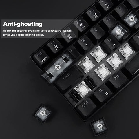 MOTOSPEED CK61 RGB Mechanical Gaming Keyboard Kailh BOX Blue Switches Keyboard 61 Keys Anti-ghosting with Backlight for Gaming Black