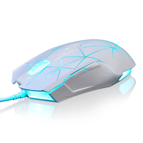 Ajazz AJ52 7 RGB Backlit Modes Wired Professional E-sport Gaming Mouse Adjustable DPI 750/1000/1250/1500/1750/2000/2500 White+Pattern