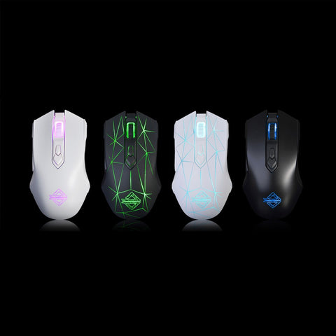 Ajazz AJ52 7 RGB Backlit Modes Wired Professional E-sport Gaming Mouse Adjustable DPI 750/1000/1250/1500/1750/2000/2500 White+Pattern