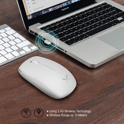 ZERODATE T16 2.4G 1600 DPI Wireless Portable Mobile Mouse 3-Button USB Optical Mouse with USB Receiver High-definition Optical Sensor for PC Laptop Tablet Computer Black