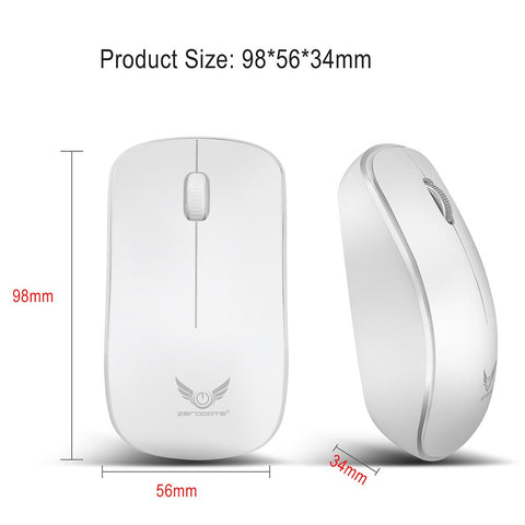 ZERODATE T16 2.4G 1600 DPI Wireless Portable Mobile Mouse 3-Button USB Optical Mouse with USB Receiver High-definition Optical Sensor for PC Laptop Tablet Computer Black