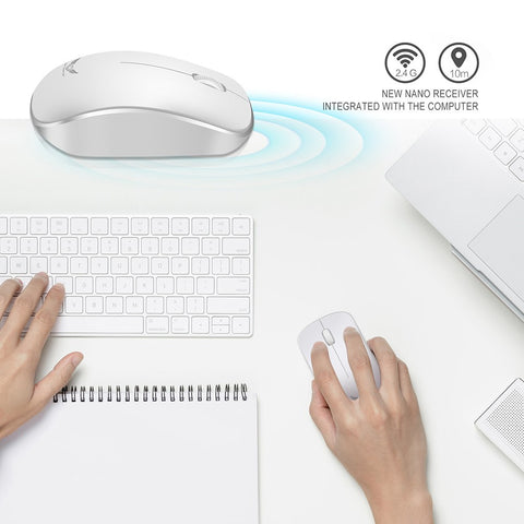 ZERODATE T16 2.4G 1600 DPI Wireless Portable Mobile Mouse 3-Button USB Optical Mouse with USB Receiver High-definition Optical Sensor for PC Laptop Tablet Computer Black