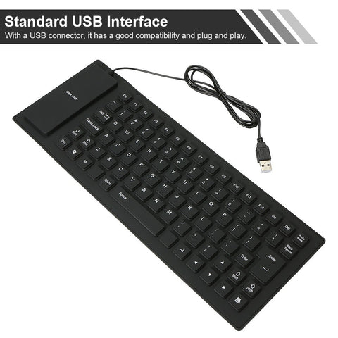 85 Keys Flexible Keyboard USB Interface Foldable and Portable Dustproof Waterproof Quiet