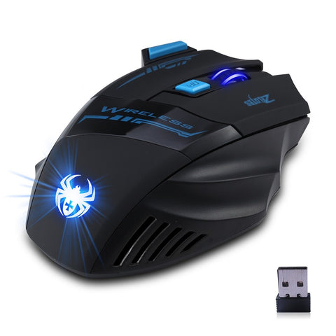 ZELOTES F14 LED Optical Computer Wireless Mouse 2.4G 2400 DPI 7 Buttons