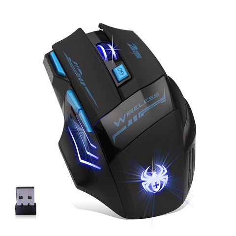 ZELOTES F14 LED Optical Computer Wireless Mouse 2.4G 2400 DPI 7 Buttons