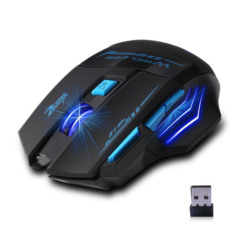 ZELOTES F14 LED Optical Computer Wireless Mouse 2.4G 2400 DPI 7 Buttons