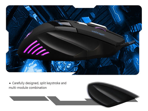ZELOTES T-80 Gaming Mouse 7200 DPI Backlight Multi Color LED Optical 7 Button Mouse Gamer USB Wired Gaming Mouse for Pro Gamer