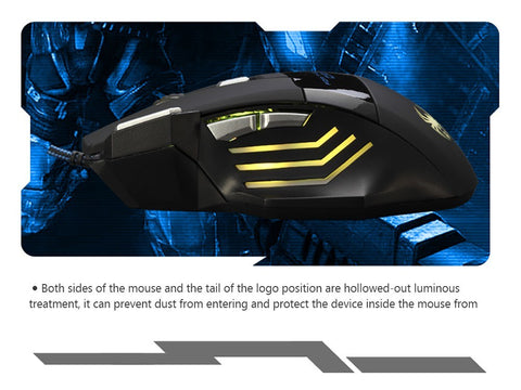 ZELOTES T-80 Gaming Mouse 7200 DPI Backlight Multi Color LED Optical 7 Button Mouse Gamer USB Wired Gaming Mouse for Pro Gamer
