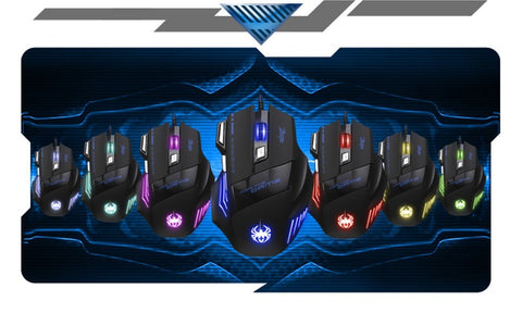 ZELOTES T-80 Gaming Mouse 7200 DPI Backlight Multi Color LED Optical 7 Button Mouse Gamer USB Wired Gaming Mouse for Pro Gamer