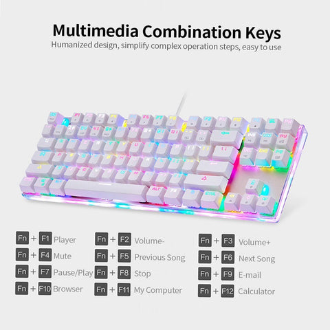 MOTOSPEED K87S Mechanical Keyboard Gaming Keyboard Wired USB Blue Switch