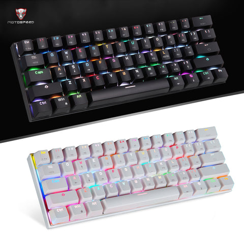 MOTOSPEED CK62 BT3.0 Wired RGB Mechanical Keyboard for Tablet Laptop Smartphone Black&Red Shaft