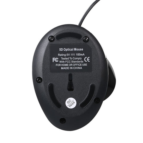 Optical Vertical Mouse Ergonomic Wired Mouse USB Mice 5 Button for PC Laptop(Black)