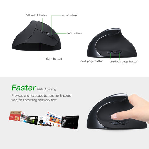 Optical Vertical Mouse Ergonomic Wireless Mouse