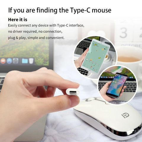 FD i331D 3 Mode 2000DPI Rechargeable Adjustable Mouse Wireless Mice with 2.4G USB Type C Bluetooth 4.0 Black