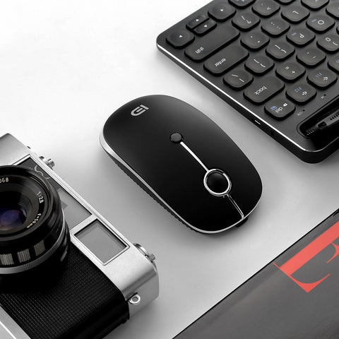 FD i331D 3 Mode 2000DPI Rechargeable Adjustable Mouse Wireless Mice with 2.4G USB Type C Bluetooth 4.0 Black