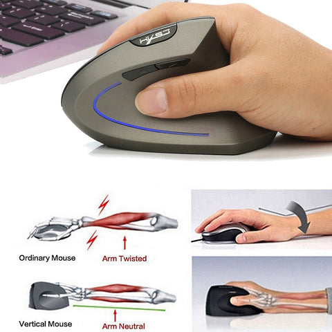 HXSJ Wireless Mouse Vertical Mice Ergonomic Rechargeable 3 DPI optional Adjustable 2400 DPI Mouse with USB charging Cable for Mac Laptop PC Computer