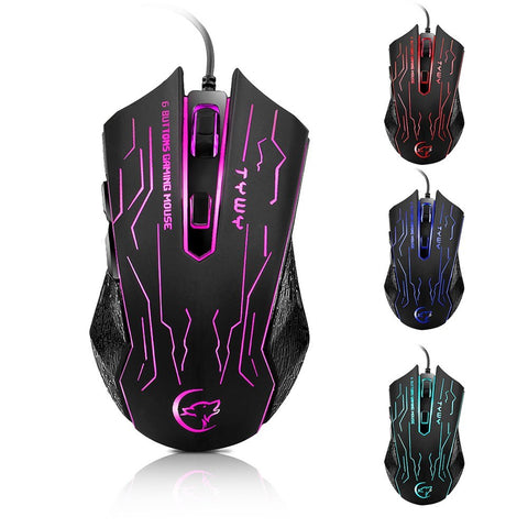 G820 Wired Gaming Mouse 7 Backlights 6 Buttons 3200 Optical DPI