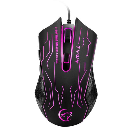 G820 Wired Gaming Mouse 7 Backlights 6 Buttons 3200 Optical DPI