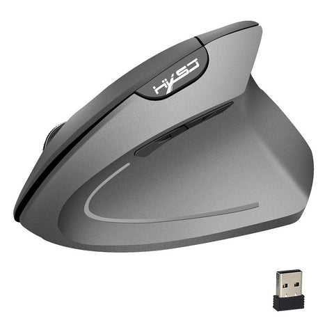 HXSJ T24 2.4G Wireless Mouse Vertical Ergonomic Mouse with USB Receiver Replacement for Notebook PC Laptop Macbook Grey