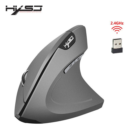 HXSJ T24 2.4G Wireless Mouse Vertical Ergonomic Mouse with USB Receiver Replacement for Notebook PC Laptop Macbook Grey