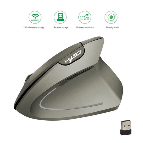 HXSJ T24 2.4G Wireless Mouse Vertical Ergonomic Mouse with USB Receiver Replacement for Notebook PC Laptop Macbook Grey