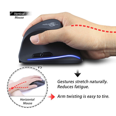 Zelotes F-35 Wireless Vertical Mouse Rechargeable 2400 DPI Optional