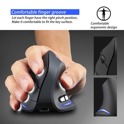 Zelotes F-35 Wireless Vertical Mouse Rechargeable 2400 DPI Optional
