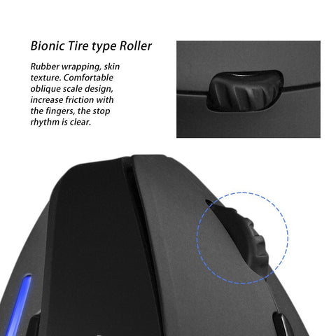 Zelotes F-35 Wireless Vertical Mouse Rechargeable 2400 DPI Optional