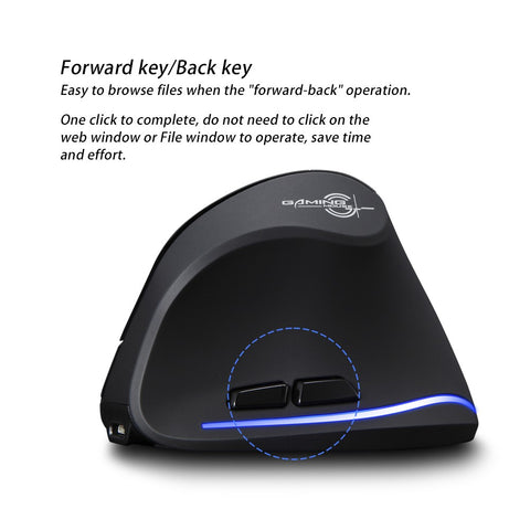 Zelotes F-35 Wireless Vertical Mouse Rechargeable 2400 DPI Optional