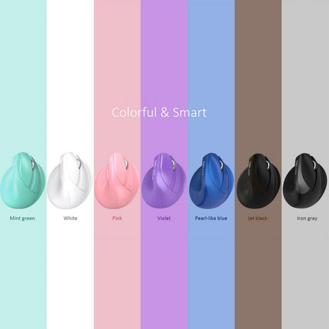 Delux M618mini Wireless Mouse Ergonomic Vertical Optical Mouse RGB Light Dual Mode Mice 2.4GHz Wireless + Bluetooth 4.0 for PC Laptop(Iron Gray)