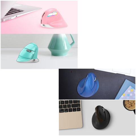 Delux M618mini Wireless Mouse Ergonomic Vertical Optical Mouse RGB Light Dual Mode Mice 2.4GHz Wireless + Bluetooth 4.0 for PC Laptop(Iron Gray)