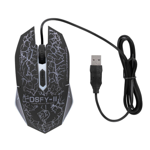 USB Wired Gaming Keyboard and Mouse Combo Waterproof Rainbow Backlit 2000DPI for Home Office