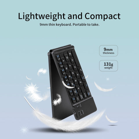 BT Folding Keyboard Foldable Keyboard Rechargeable Full Size Keyboard for iOS Phone Android Smartphone Tablet Windows Laptop