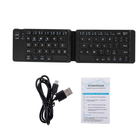 BT Folding Keyboard Foldable Keyboard Rechargeable Full Size Keyboard for iOS Phone Android Smartphone Tablet Windows Laptop